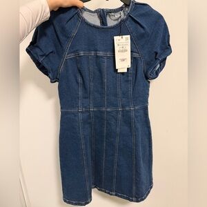 ZARA Blue Denim Short Sleeve Dress